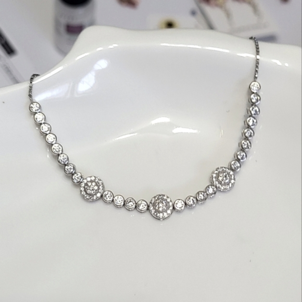 Adjustable Crystal Bridal Rhinestone Cluster Elegant Dainty Bracelet